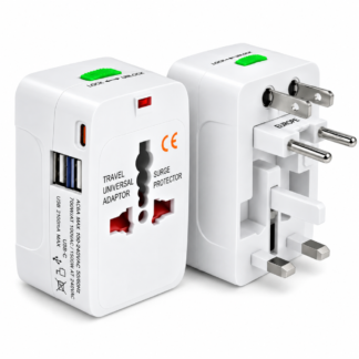 Adaptador Universal De Viaje 150 Países 2 USB USB-C USA UK EU AU