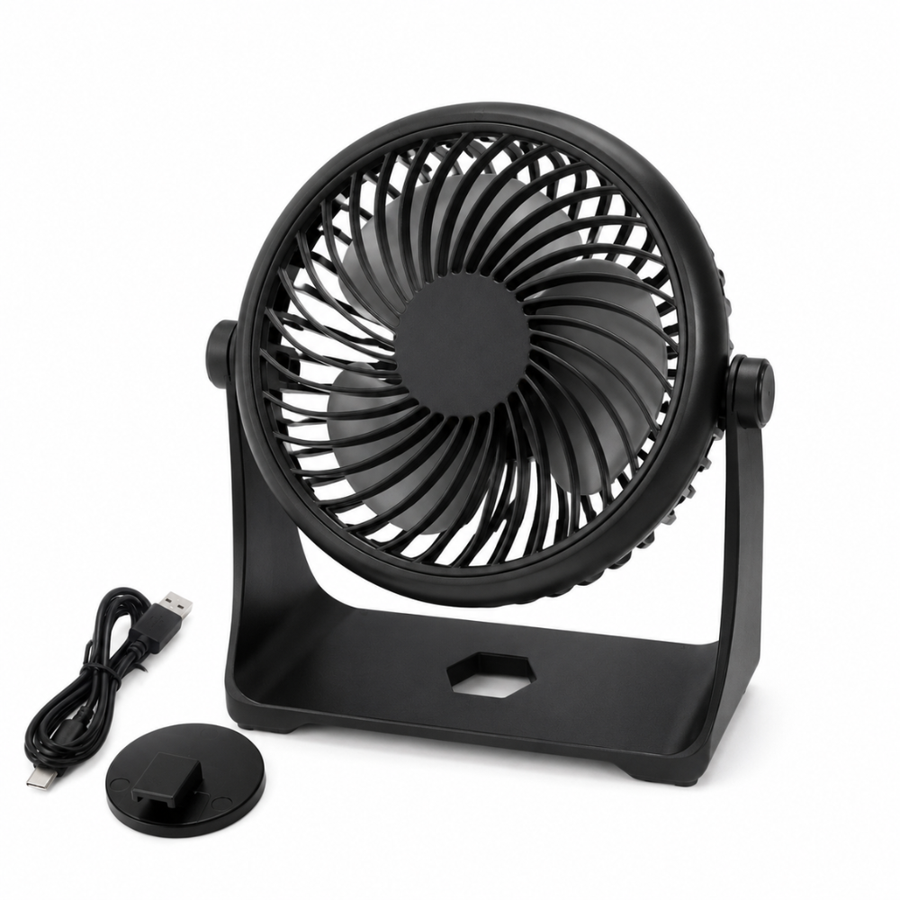 Mini Ventilador 3 En 1 Portátil USB-C De Mesa 5W Ajustable