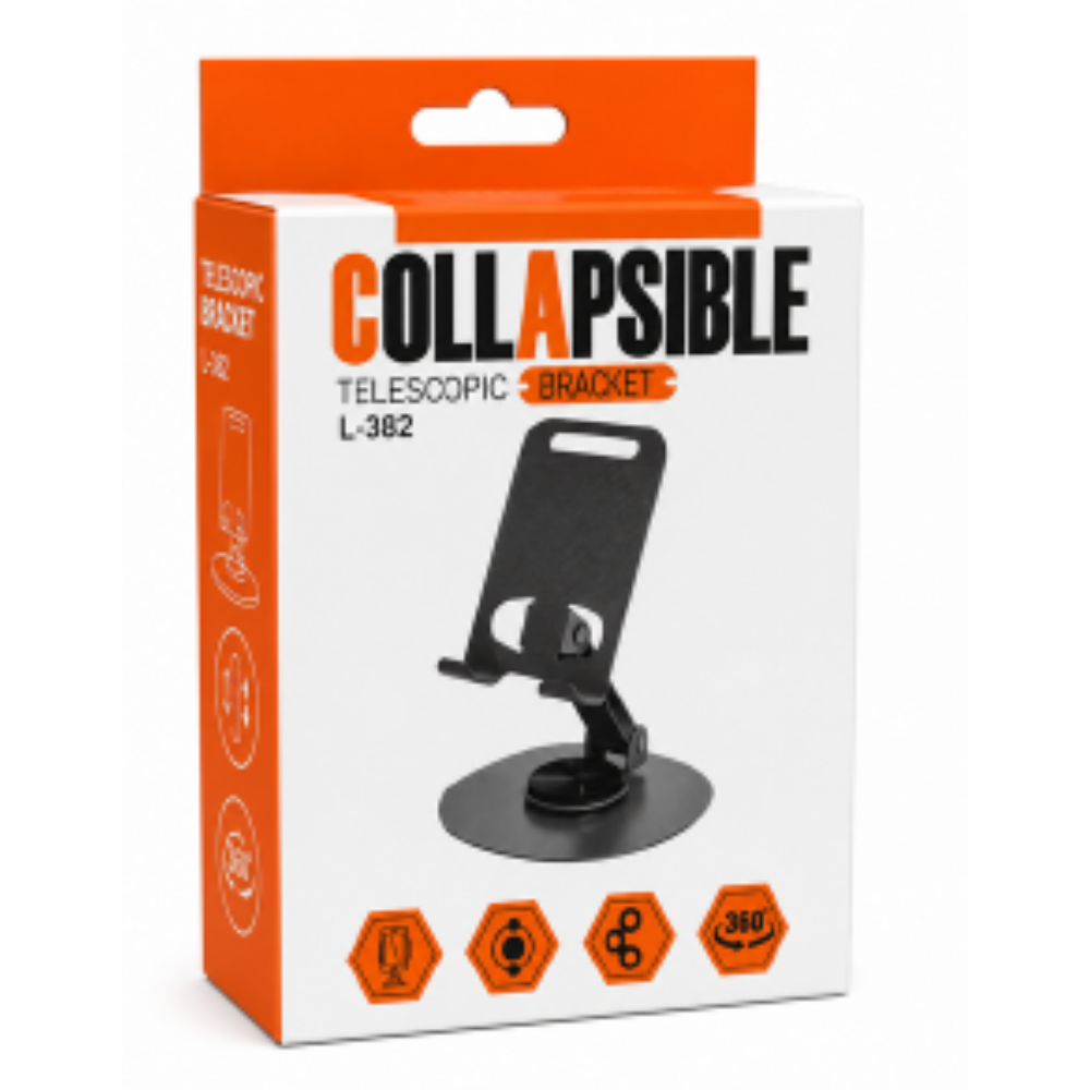Soporte Celular Aluminio Ajustable Plegable Escritorio 13cm Metalizado Portátil - Image 3