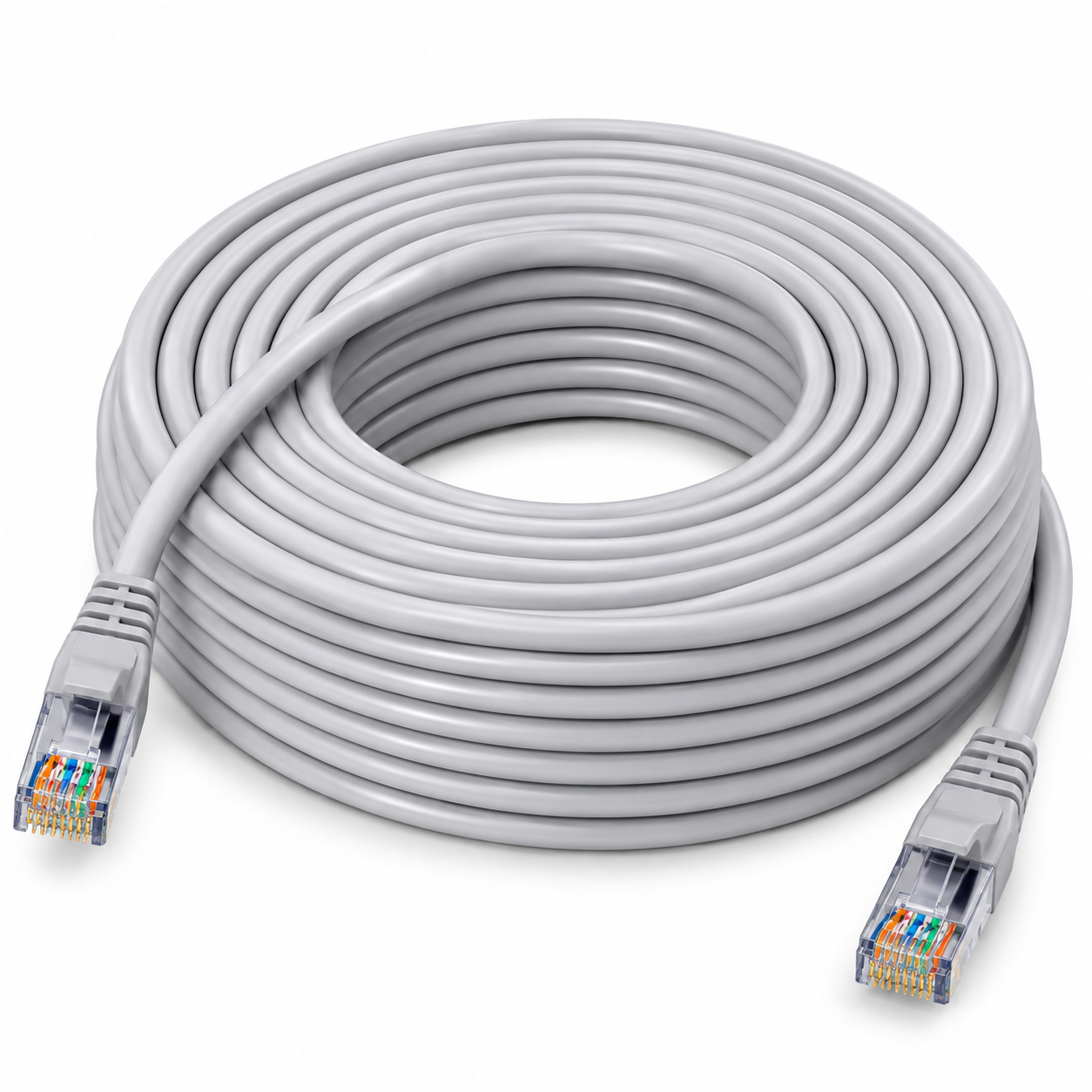 Cable De Red Ethernet RJ45 CAT6E 20 Metros UTP Gris Alta Velocidad Estable
