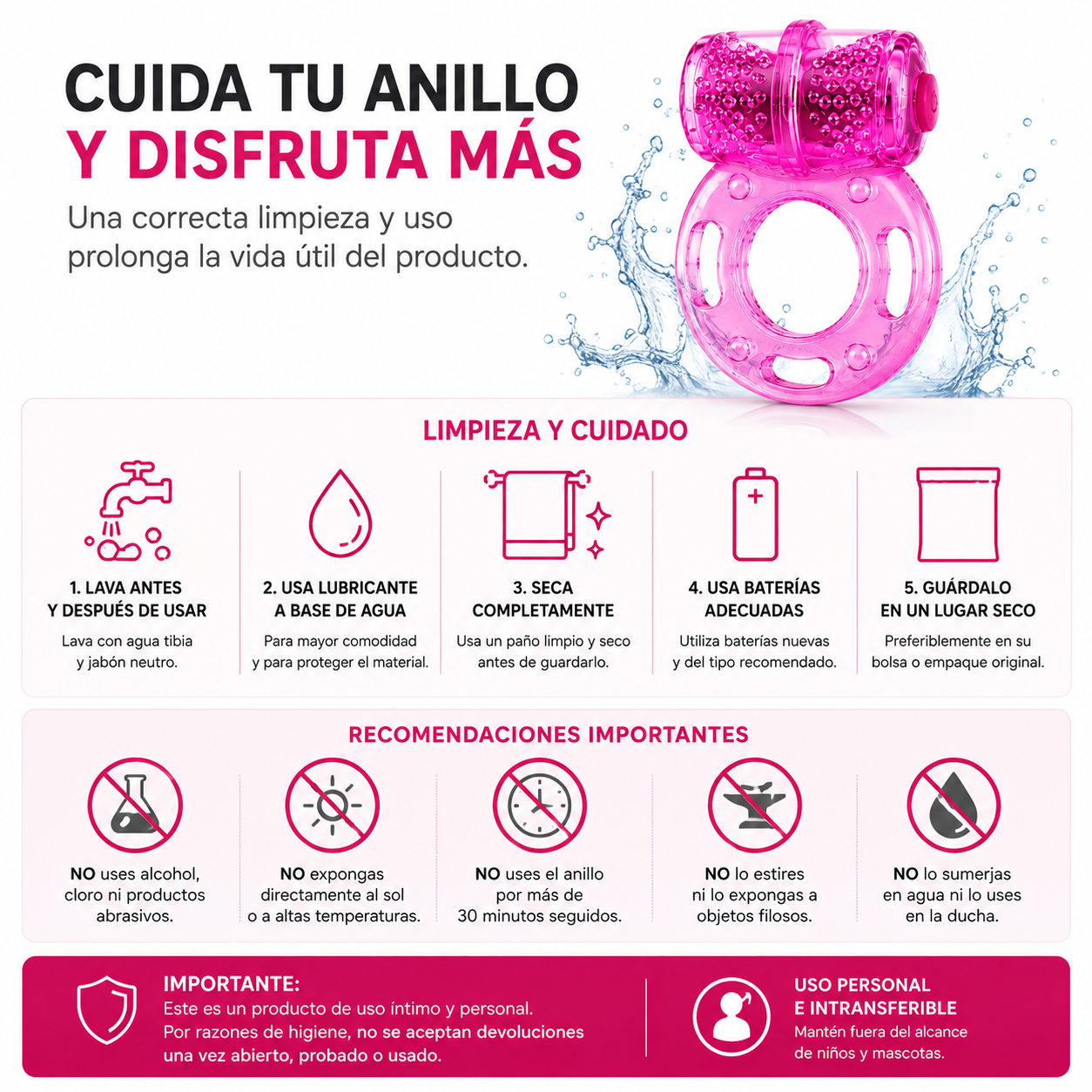 Anillo Vibrador Retardante Masculino Estimulador Para Pareja - Image 2