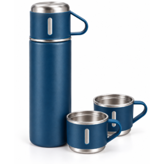 Termo 500ml Con 3 Tazas Para Café Té Viaje Oficina Bebidas Calientes Frías
