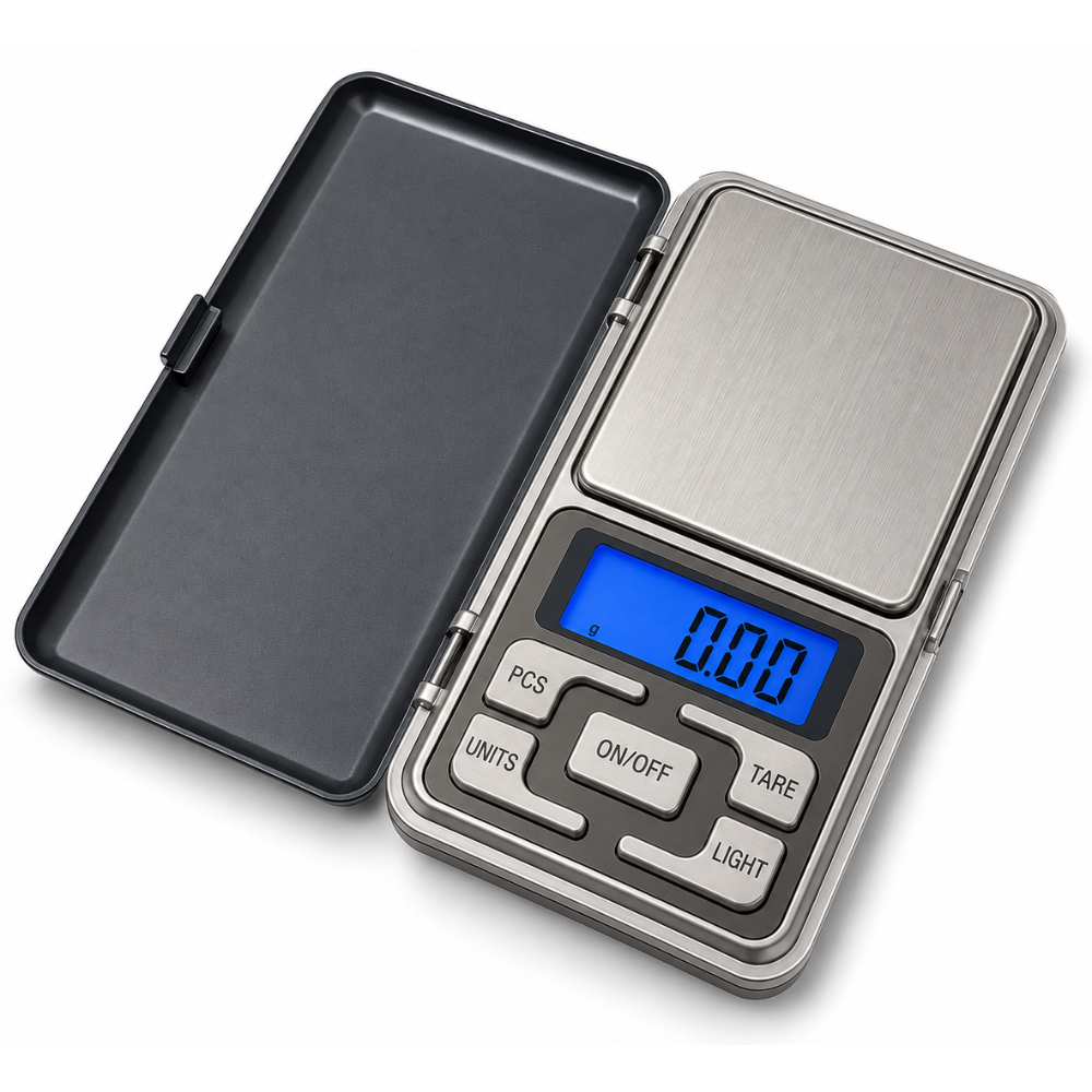 Báscula Digital De Bolsillo 500g 0.1g Gramera Portátil LCD Tara Conteo PCS