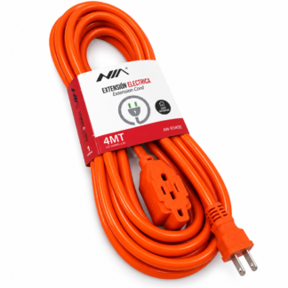 Extensión Eléctrica NIA 4 Metros 15A 1875W 3 Puestos Cable Grueso Hogar Oficina