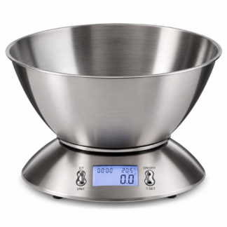Báscula Digital Cocina 5 Kg Acero Inoxidable Bowl 1,8 L 1 g
