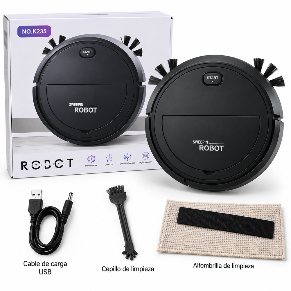 Robot Aspiradora K235 1200mAh Recargable Mopa Limpieza Automática - Image 2