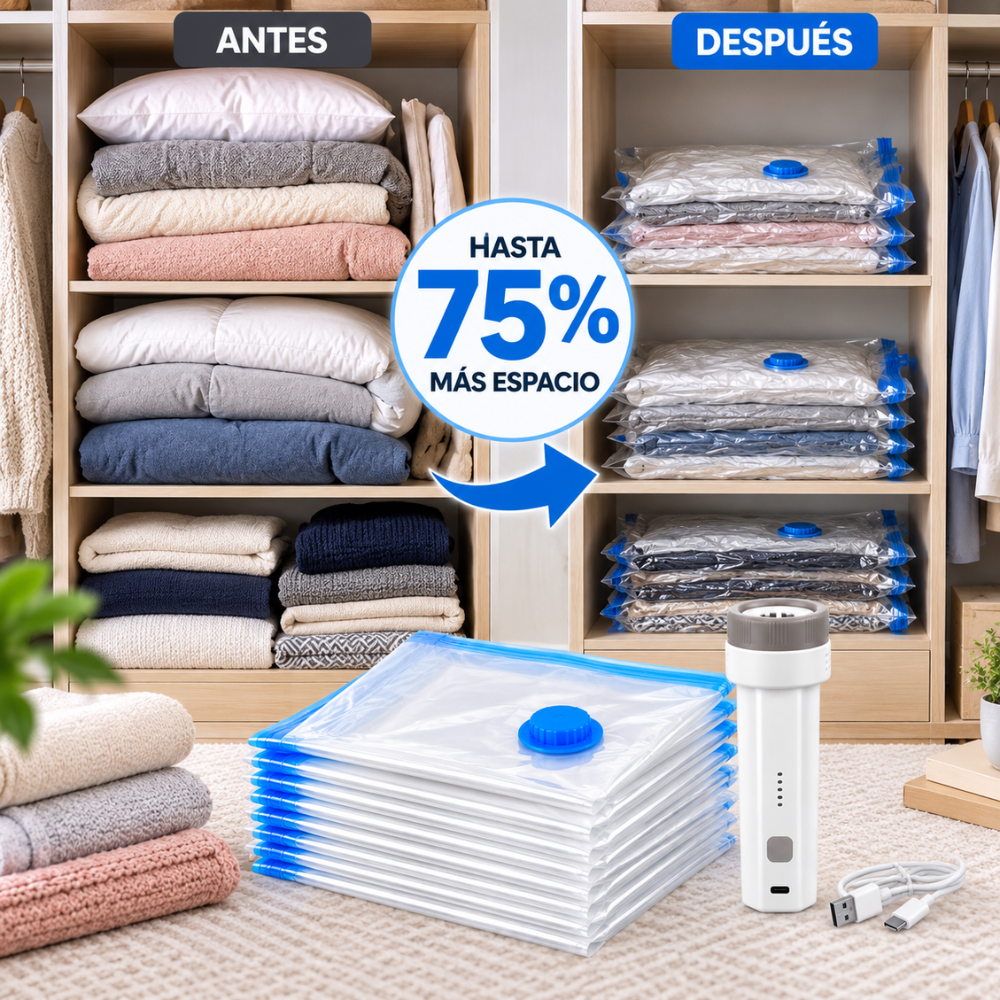 Set Bolsas de Almacenamiento al Vacío 5 Piezas con Bomba Eléctrica - Image 2