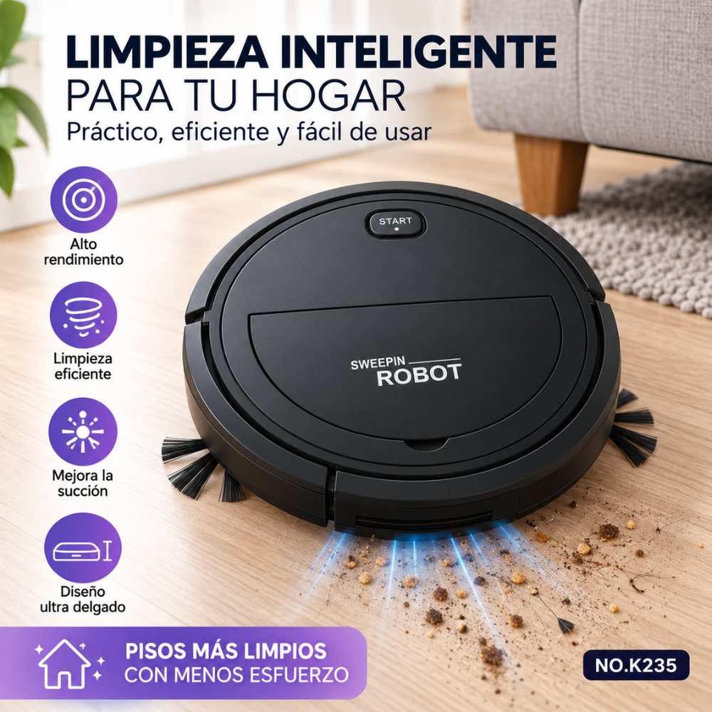 Robot Aspiradora K235 1200mAh Recargable Mopa Limpieza Automática - Image 3