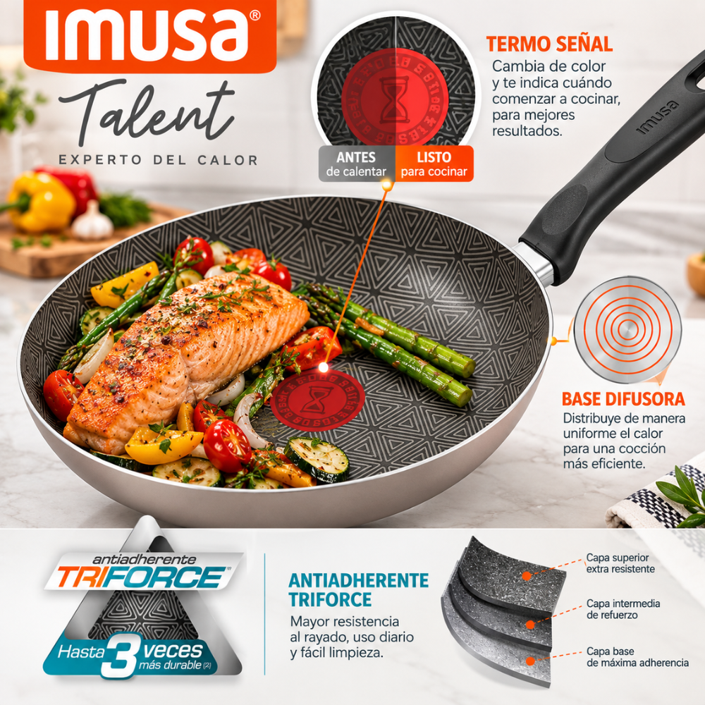Batería de Cocina 10 Piezas Antiadherente IMUSA Talent con Ollas y Sartenes - Image 3