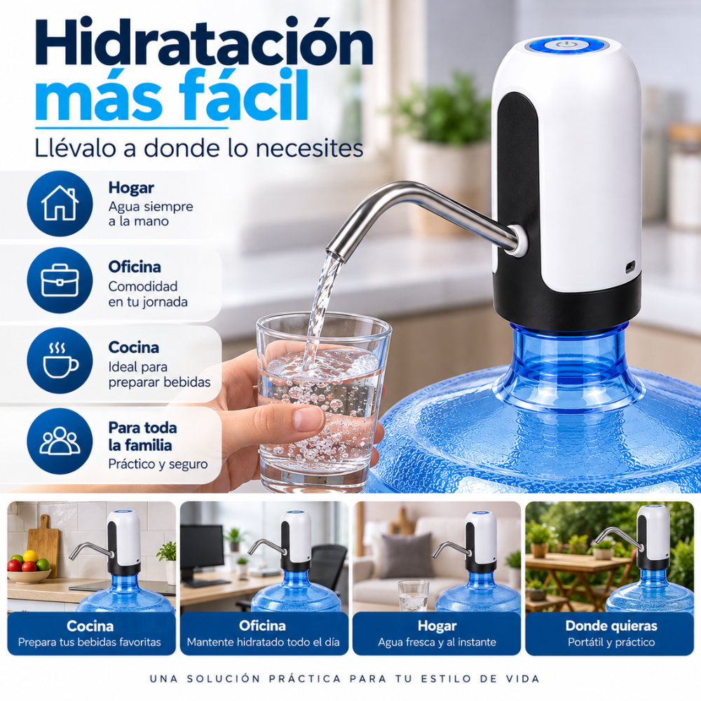 Dispensador Automático De Agua Recargable USB Para Botellones Bomba Eléctrica - Image 4