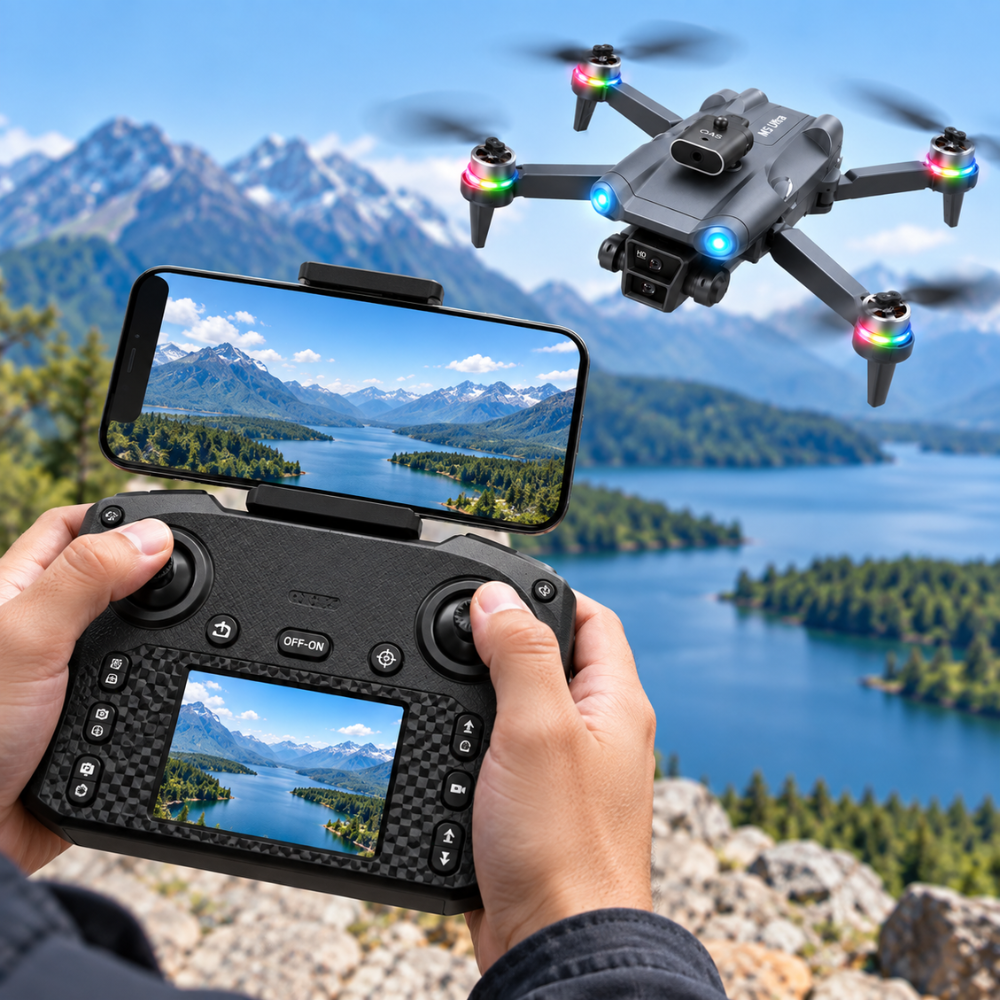 Drone M5 Ultra Cámara HD Plegable Control Con Pantalla Evita Obstáculos - Image 4