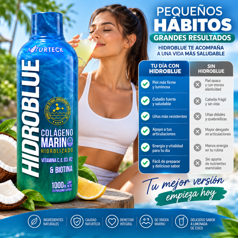 Colágeno Marino Hidrolizado Con Biotina Vitaminas C E D3 B2 1000ml - Image 5