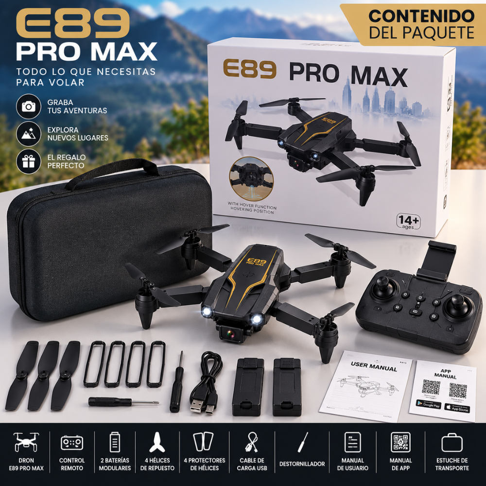 Drone E89 Pro Max Cámara Doble HD Control 2 Baterías Estuche - Image 5