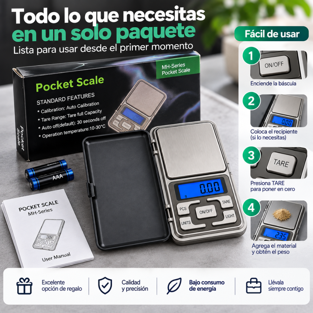 Báscula Digital De Bolsillo 500g 0.1g Gramera Portátil LCD Tara Conteo PCS - Image 6