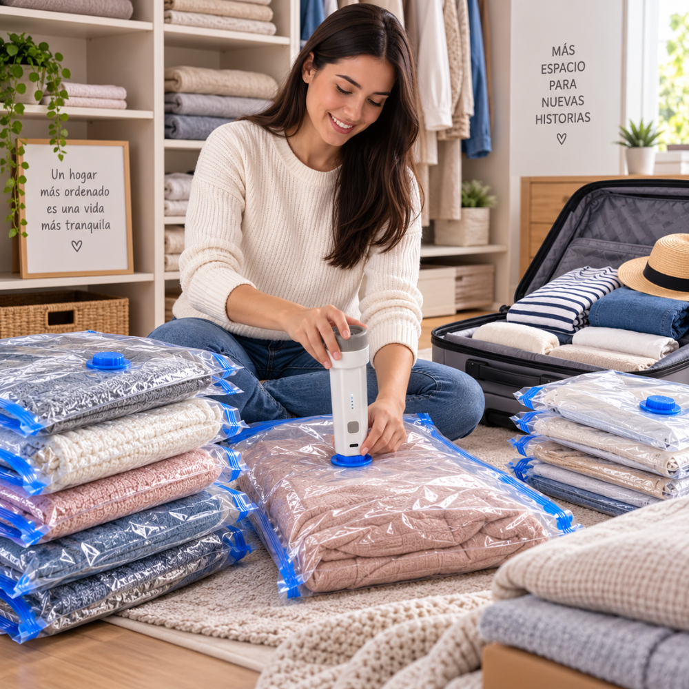 Set Bolsas de Almacenamiento al Vacío 5 Piezas con Bomba Eléctrica - Image 6