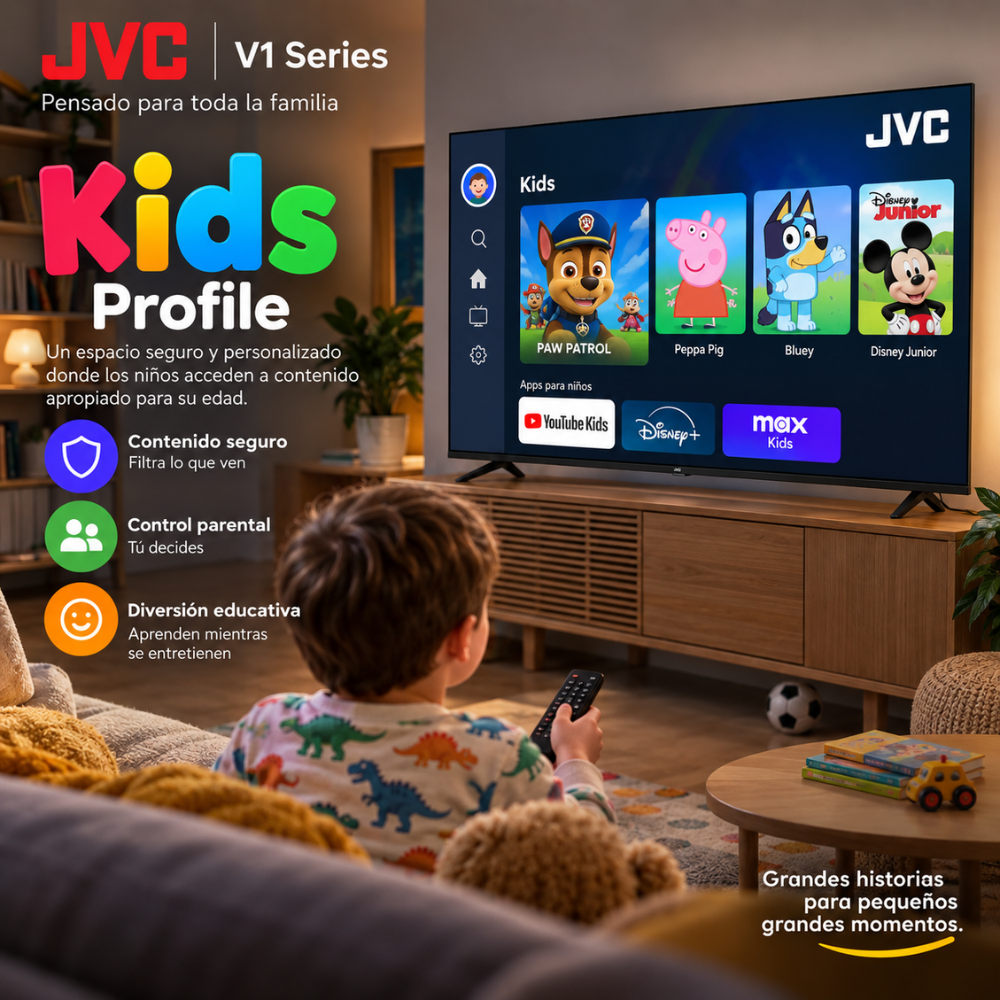 Smart TV JVC 43 Pulgadas QLED Google TV HDR10 Dolby Audio Bluetooth WiFi - Image 7