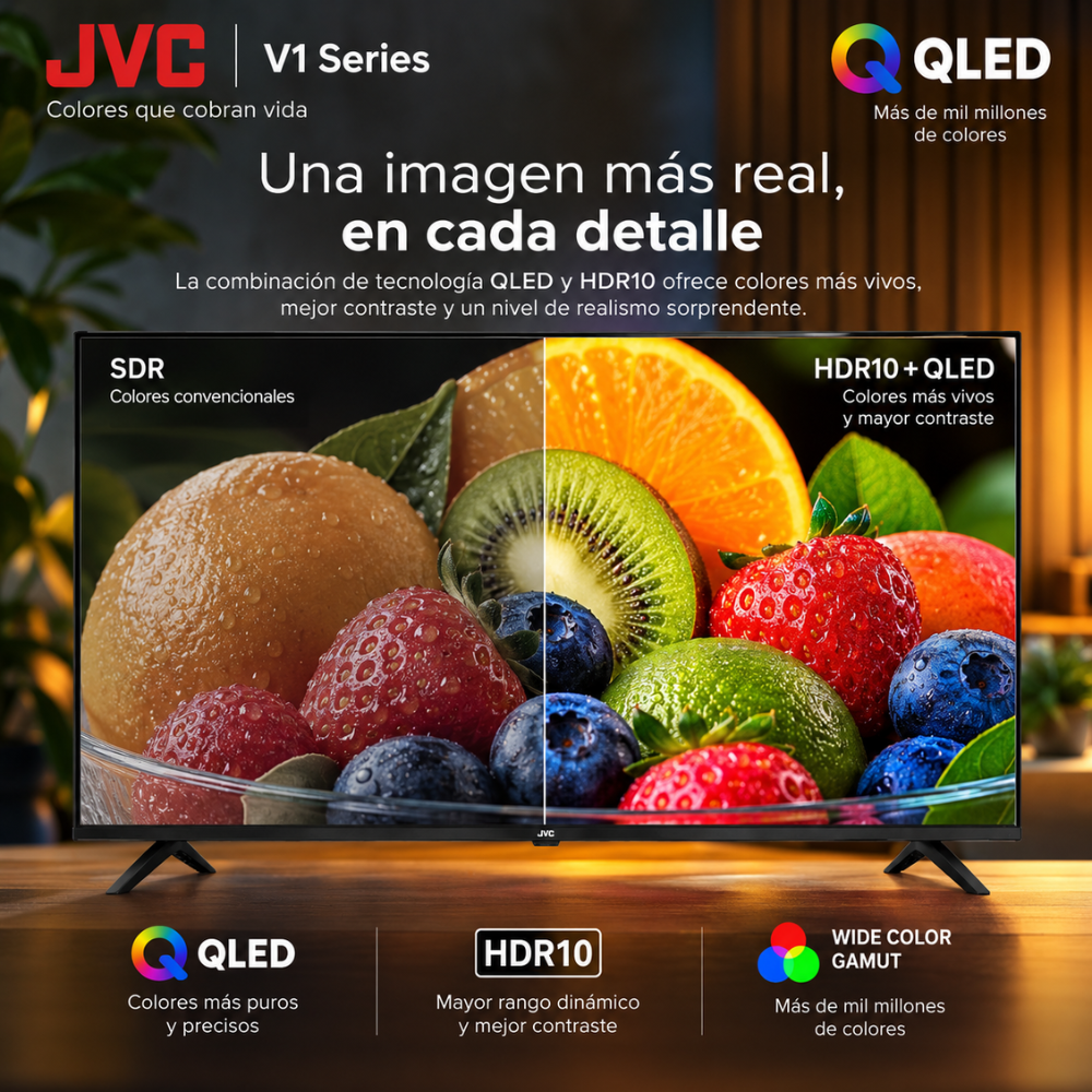 Smart TV JVC 43 Pulgadas QLED Google TV HDR10 Dolby Audio Bluetooth WiFi - Image 8