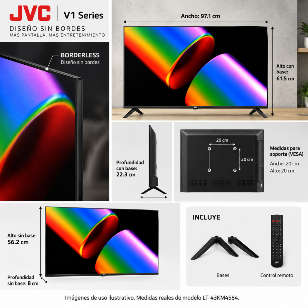 Smart TV JVC 43 Pulgadas QLED Google TV HDR10 Dolby Audio Bluetooth WiFi - Image 9