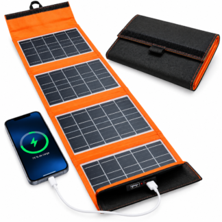 Panel Solar Plegable CCLAMP 20W 6V Con 4 Paneles Y 2 Puertos USB Para Viajes