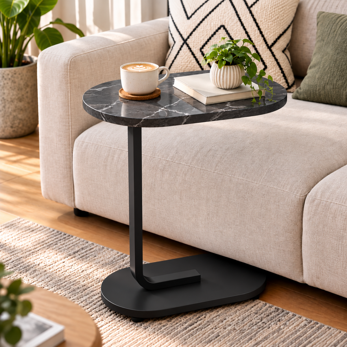 Mesa Auxiliar Tipo C Moderna Para Sala, Sofá, Cama Y Espacios Pequeños - Image 8