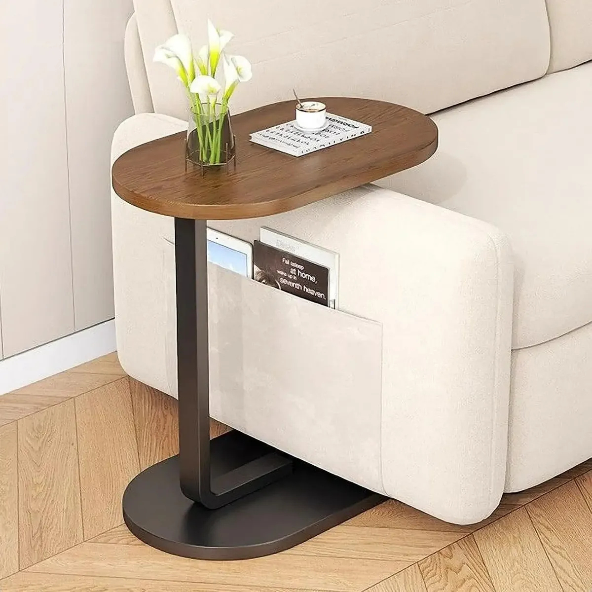 Mesa Auxiliar Tipo C Moderna Para Sala, Sofá, Cama Y Espacios Pequeños - Image 12