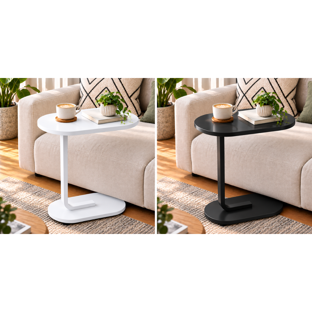 Mesa Auxiliar Tipo C Moderna Para Sala, Sofá, Cama Y Espacios Pequeños - Image 14