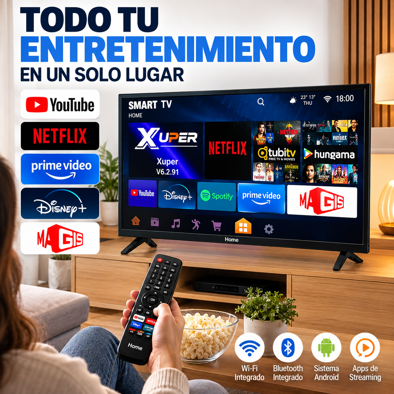 Televisor Smart TV Home 26 Pulgadas Full HD WiFi Bluetooth HDMI USB - Image 4