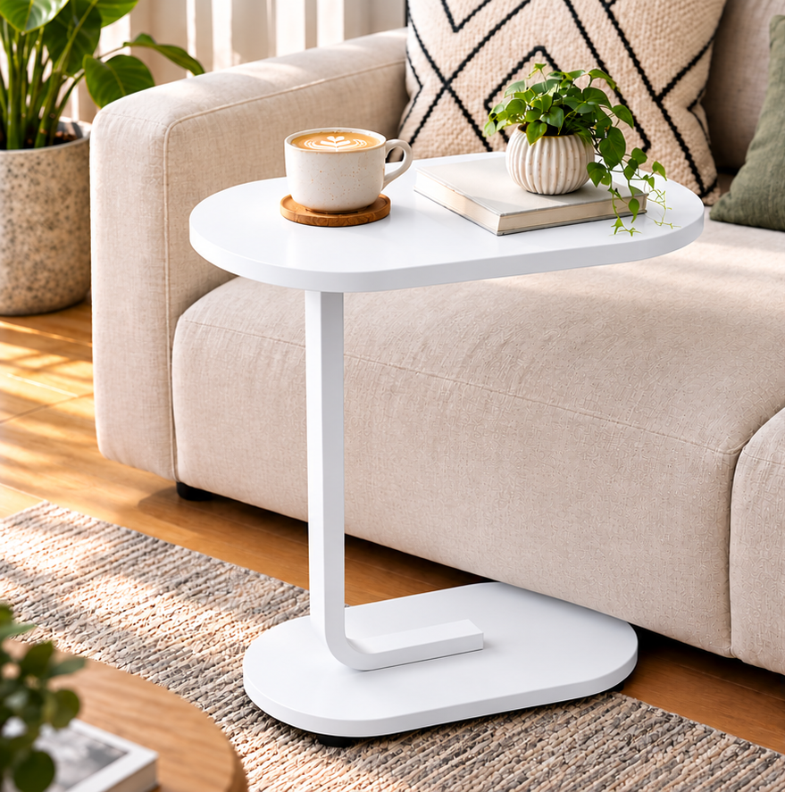 Mesa Auxiliar Tipo C Moderna Para Sala, Sofá, Cama Y Espacios Pequeños - Image 7